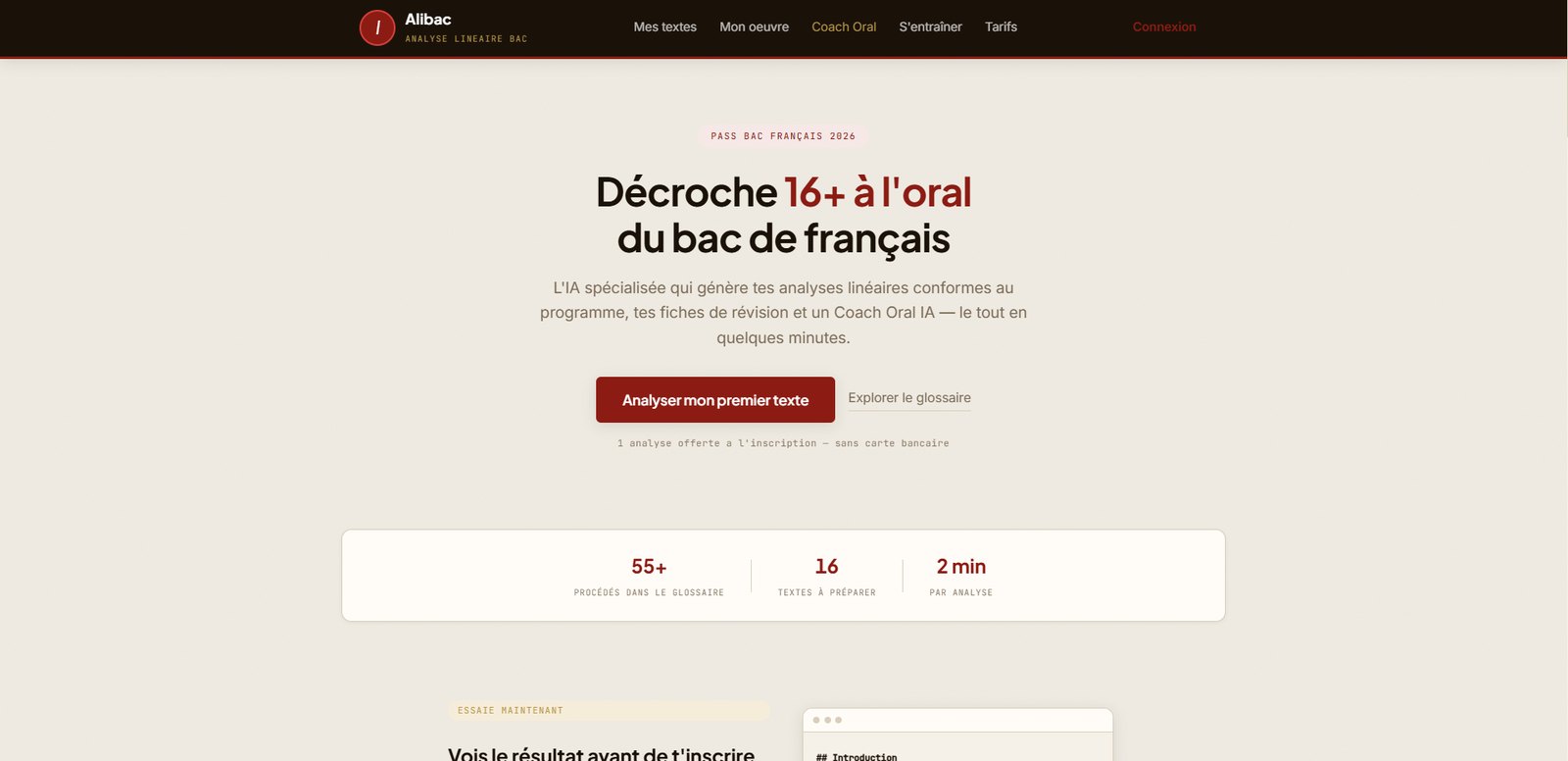 Alibac — Préparation à l'oral du Bac